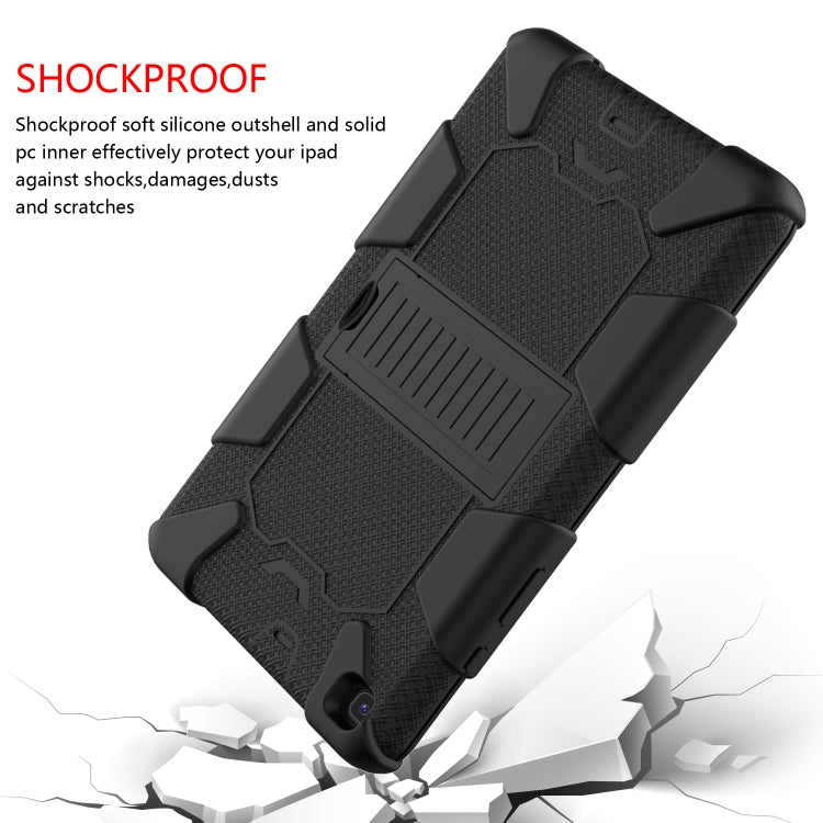 For Galaxy Tab A8.0 2019 / T290 Shockproof Two-Color Silicone Protection Case with Holder