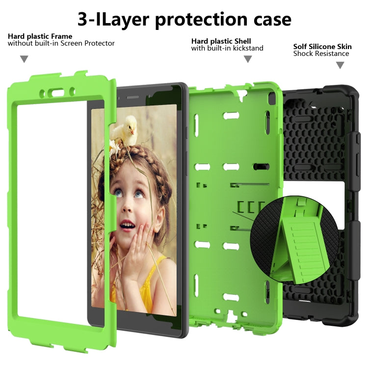 For Galaxy Tab A8.0 2019 / T290 Shockproof Two-Color Silicone Protection Case with Holder