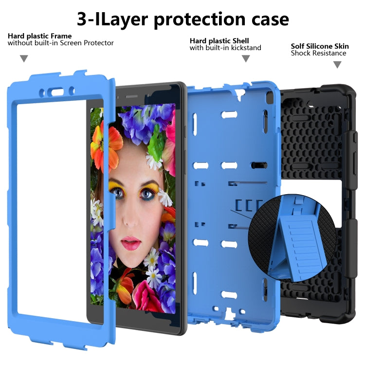 For Galaxy Tab A8.0 2019 / T290 Shockproof Two-Color Silicone Protection Case with Holder