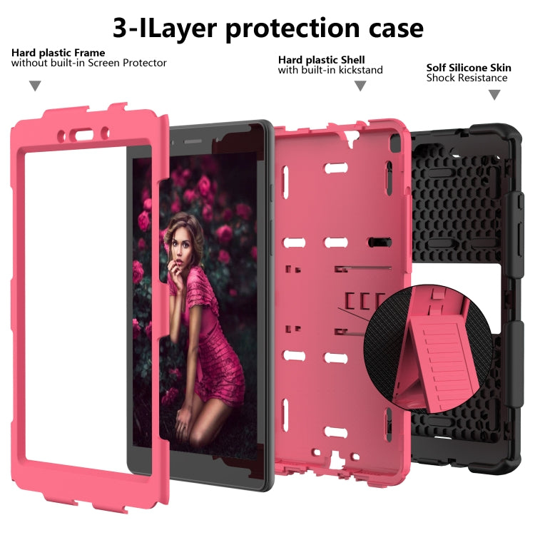 For Galaxy Tab A8.0 2019 / T290 Shockproof Two-Color Silicone Protection Case with Holder