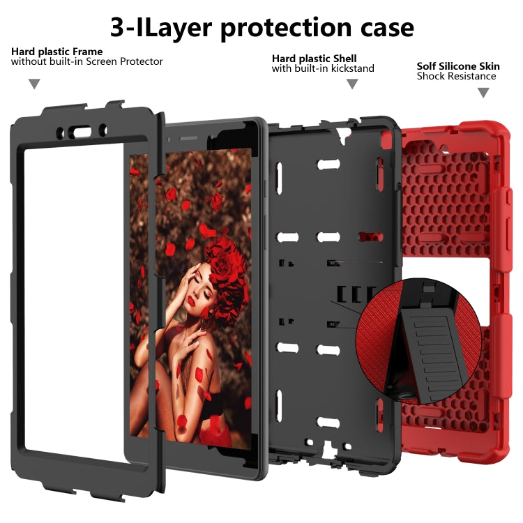 For Galaxy Tab A8.0 2019 / T290 Shockproof Two-Color Silicone Protection Case with Holder