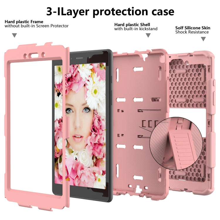 For Galaxy Tab A8.0 2019 / T290 Shockproof Two-Color Silicone Protection Case with Holder