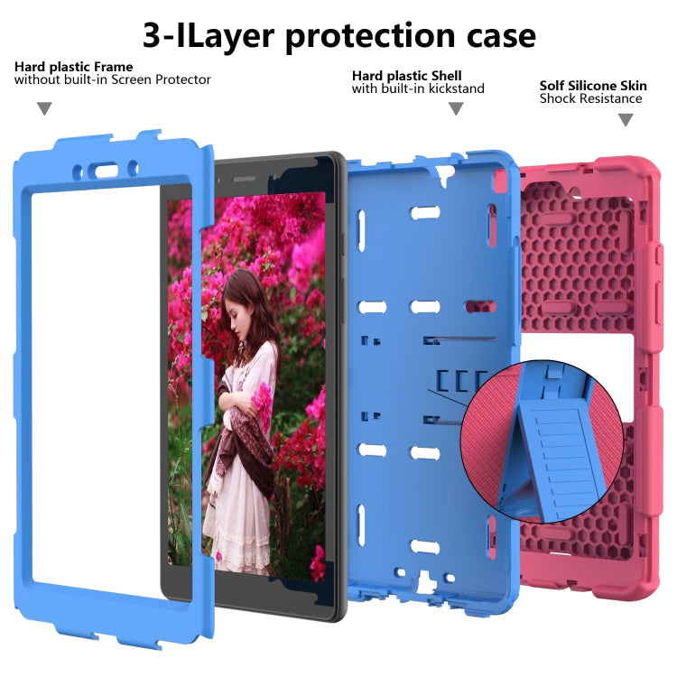 For Galaxy Tab A8.0 2019 / T290 Shockproof Two-Color Silicone Protection Case with Holder