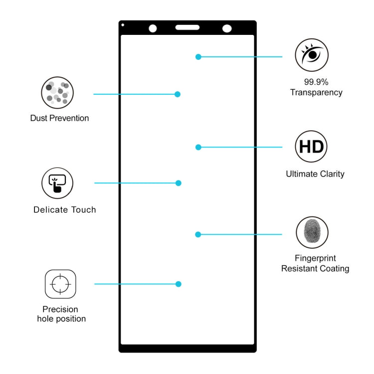 For Sony Xperia 5 2 PCS ENKAY Hat-prince Full Glue 0.26mm 9H 2.5D Tempered Glass Full Coverage Film
