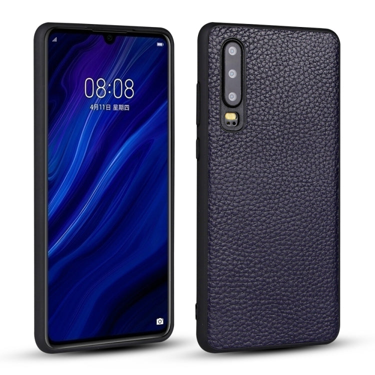 For Huawei P30 Litchi PU Leather Anti-falling TPU Protective Case