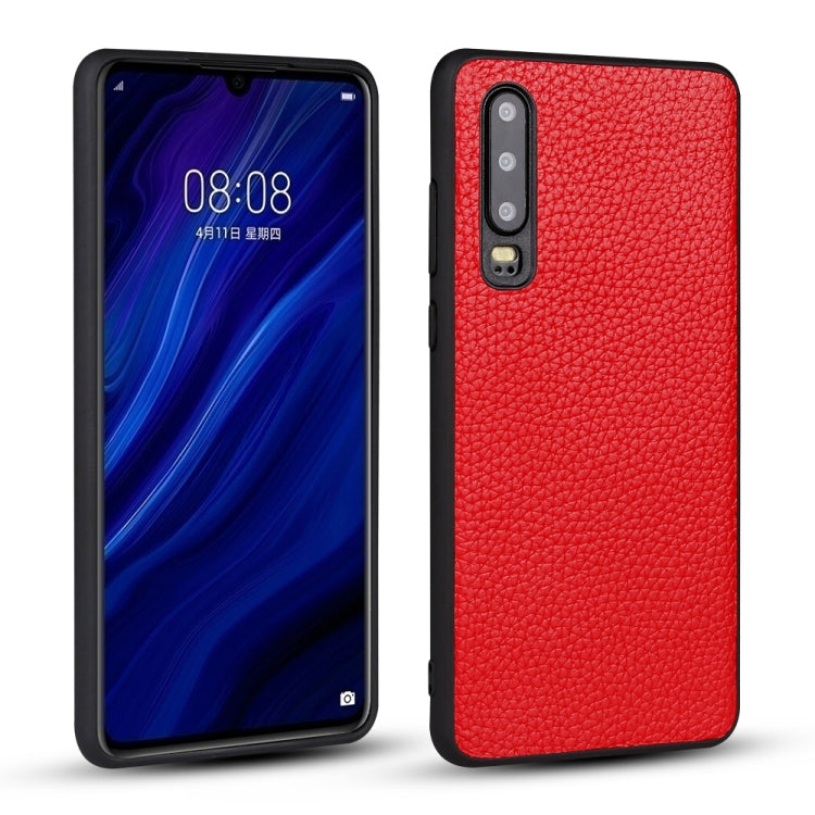 For Huawei P30 Litchi PU Leather Anti-falling TPU Protective Case