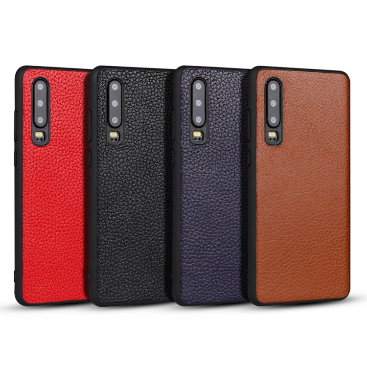 For Huawei P30 Litchi PU Leather Anti-falling TPU Protective Case
