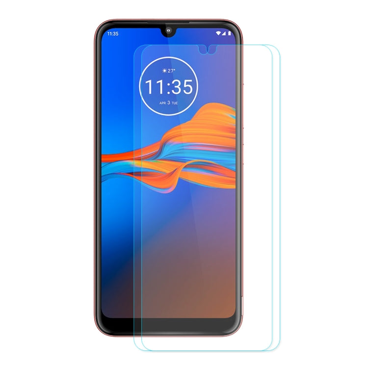 For Motorola Moto E6 Plus 2PCS ENKAY Hat-prince 0.26mm 9H 2.5D Curved Edge Tempered Glass Film