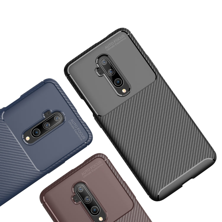 For One Plus 7T Pro Carbon Fiber Texture Shockproof TPU Case(Black)