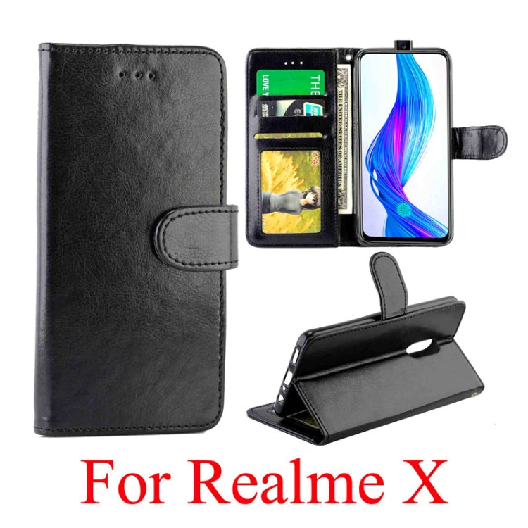 For OPPO Realme X Crazy Horse Texture Horizontal Flip Leather Case with Holder & Card Slots & Wallet & Photo Frame