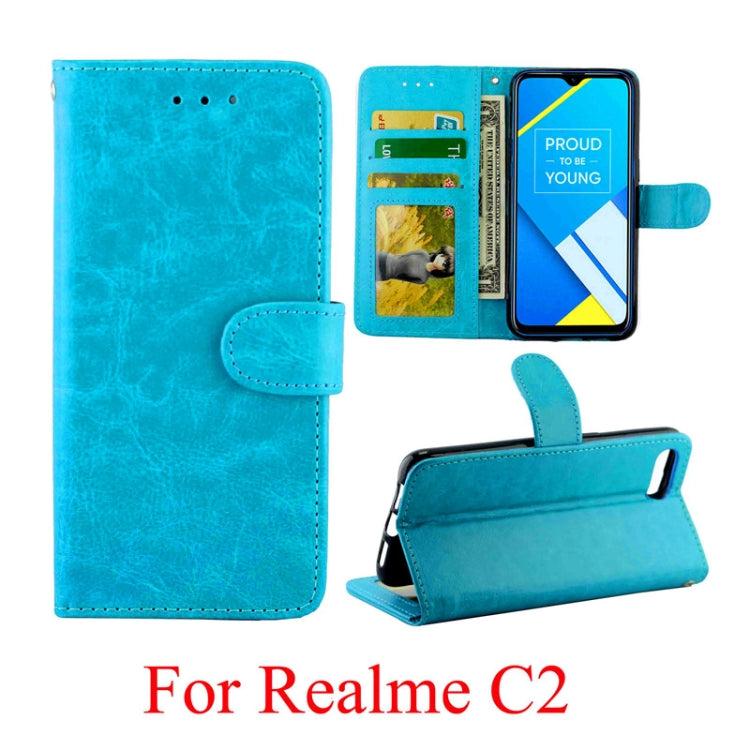 For OPPO Realme X Crazy Horse Texture Horizontal Flip Leather Case with Holder & Card Slots & Wallet & Photo Frame