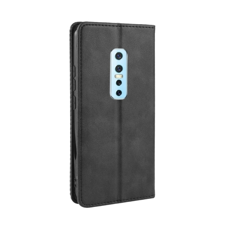 For Vivo V17 Pro Magnetic Buckle Retro Crazy Horse Texture Horizontal Flip Leather Case with Holder & Card Slots & Photo Frame