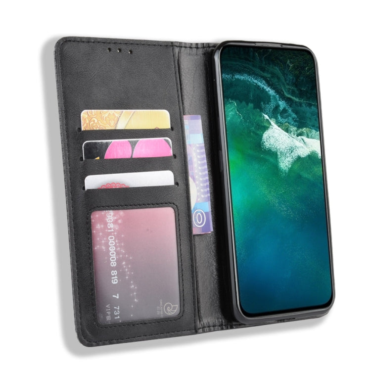 For Vivo V17 Pro Magnetic Buckle Retro Crazy Horse Texture Horizontal Flip Leather Case with Holder & Card Slots & Photo Frame