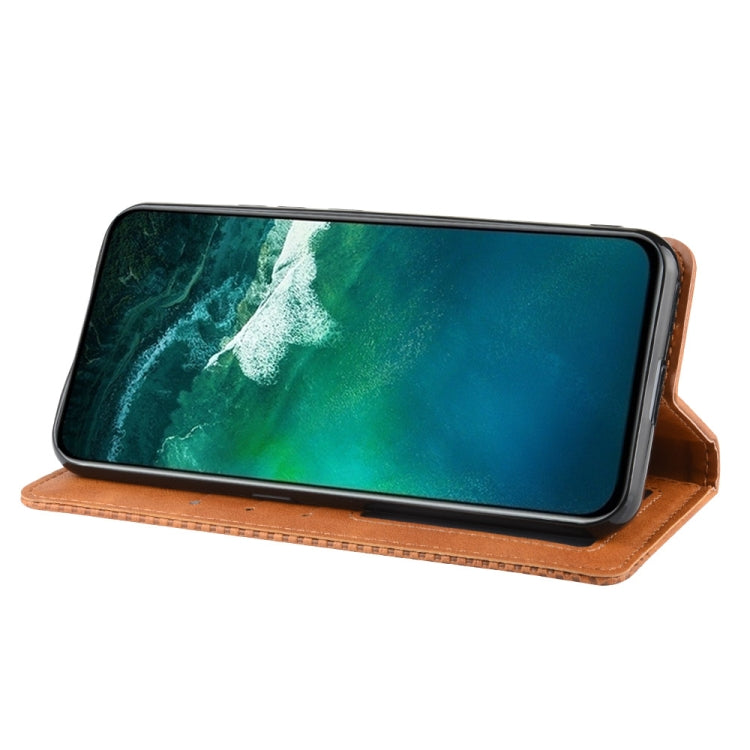 For Vivo V17 Pro Magnetic Buckle Retro Crazy Horse Texture Horizontal Flip Leather Case with Holder & Card Slots & Photo Frame