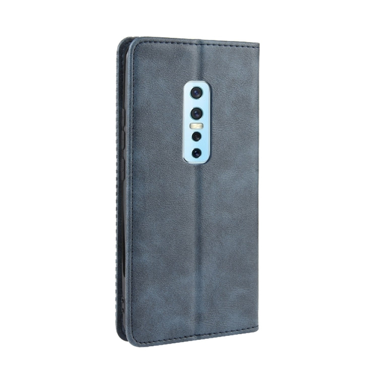 For Vivo V17 Pro Magnetic Buckle Retro Crazy Horse Texture Horizontal Flip Leather Case with Holder & Card Slots & Photo Frame