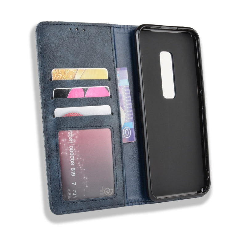 For Vivo V17 Pro Magnetic Buckle Retro Crazy Horse Texture Horizontal Flip Leather Case with Holder & Card Slots & Photo Frame