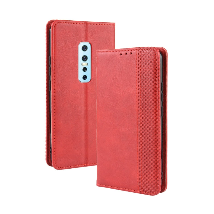 For Vivo V17 Pro Magnetic Buckle Retro Crazy Horse Texture Horizontal Flip Leather Case with Holder & Card Slots & Photo Frame