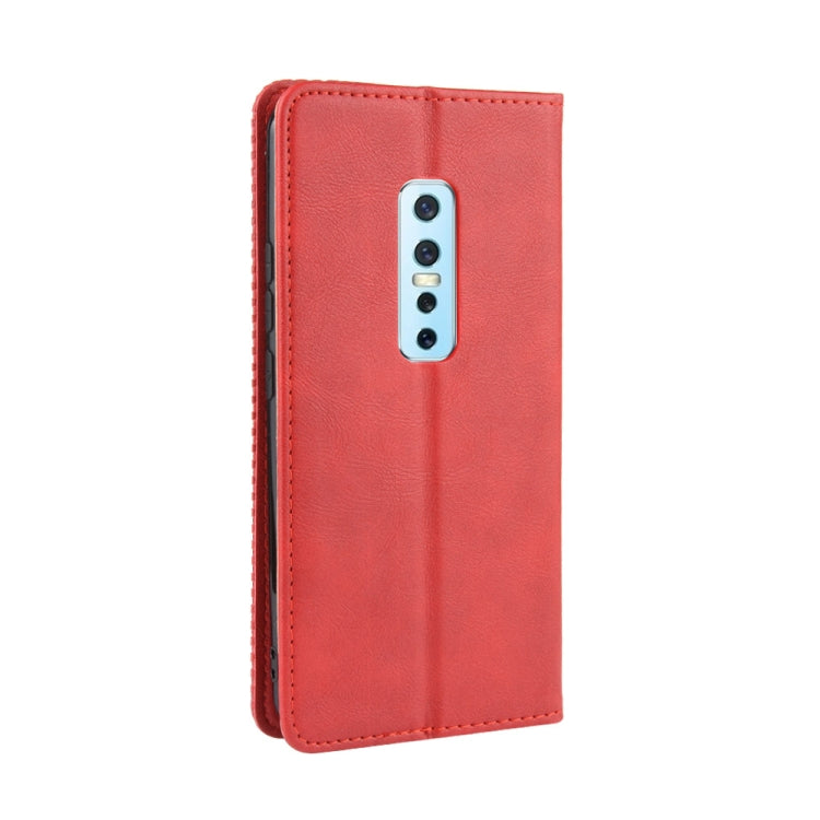 For Vivo V17 Pro Magnetic Buckle Retro Crazy Horse Texture Horizontal Flip Leather Case with Holder & Card Slots & Photo Frame