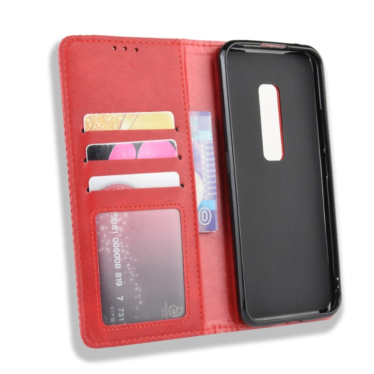 For Vivo V17 Pro Magnetic Buckle Retro Crazy Horse Texture Horizontal Flip Leather Case with Holder & Card Slots & Photo Frame