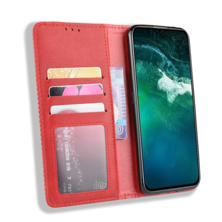 For Vivo V17 Pro Magnetic Buckle Retro Crazy Horse Texture Horizontal Flip Leather Case with Holder & Card Slots & Photo Frame