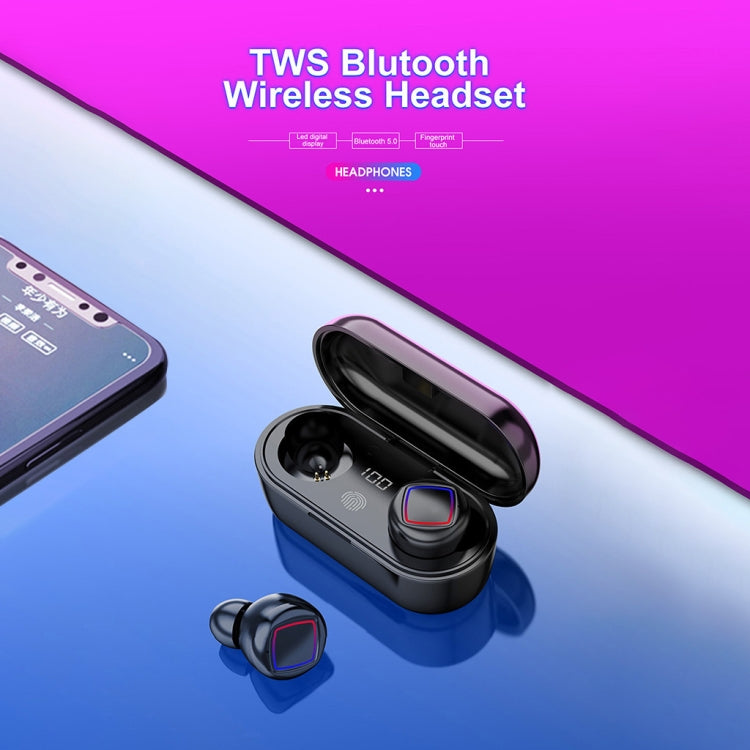 HMB-11 TWS Fingerprint Touch Control Charging Compartment LED Power Display Wireless Bluetooth5.0 Headset 8D Hifi Stereo Sports Waterproof Headset