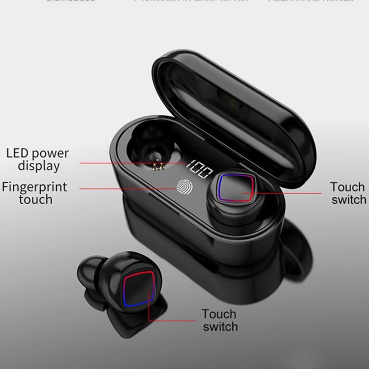 HMB-11 TWS Fingerprint Touch Control Charging Compartment LED Power Display Wireless Bluetooth5.0 Headset 8D Hifi Stereo Sports Waterproof Headset