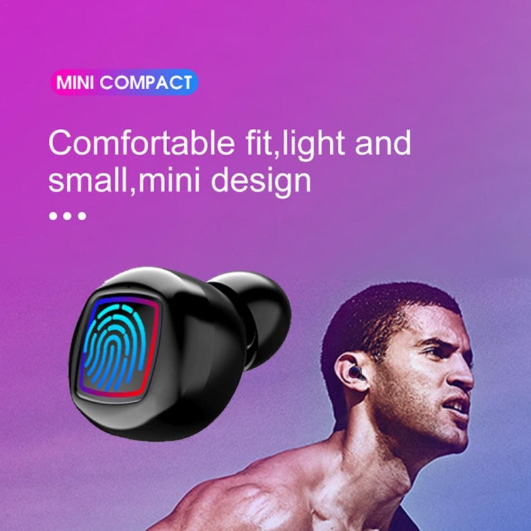HMB-11 TWS Fingerprint Touch Control Charging Compartment LED Power Display Wireless Bluetooth5.0 Headset 8D Hifi Stereo Sports Waterproof Headset