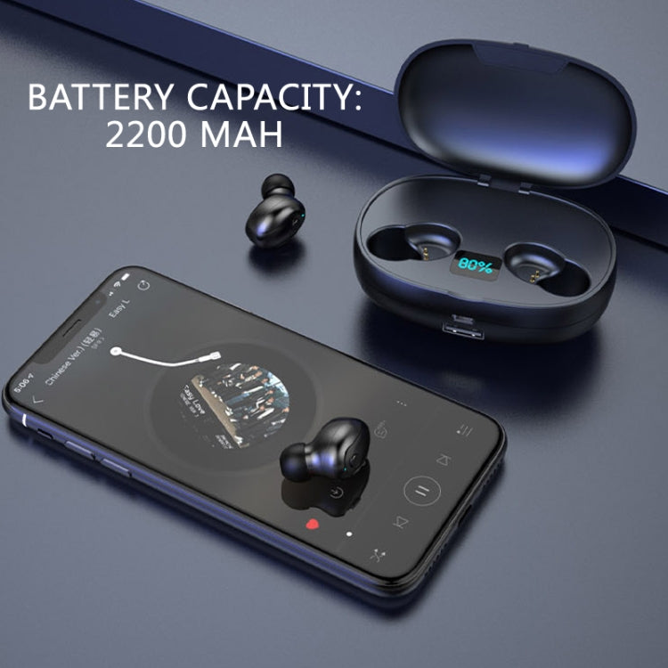T5S TWS Bluetooth5.0 Earphone Large Capacity Power Bank Smart LED Display Binaural Wireless Hi-fi Headset