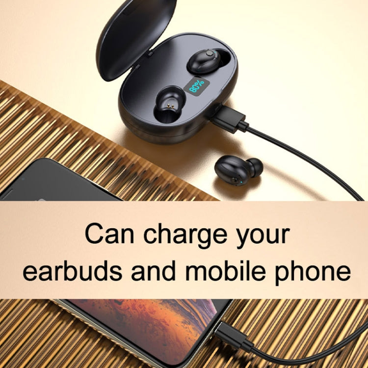 T5S TWS Bluetooth5.0 Earphone Large Capacity Power Bank Smart LED Display Binaural Wireless Hi-fi Headset
