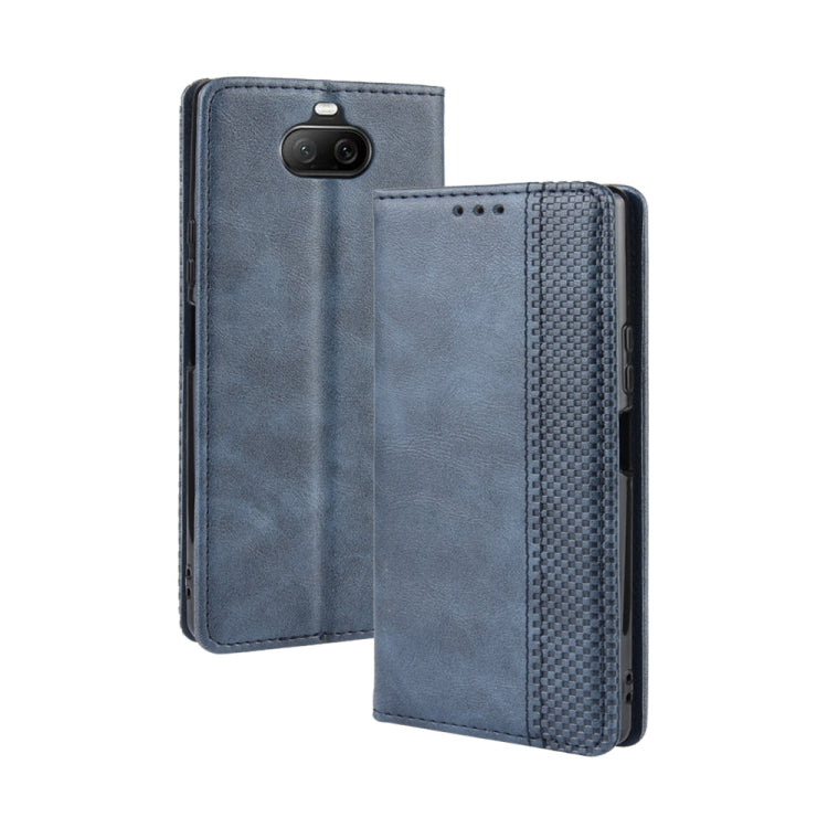 For Sony Xperia 8 Magnetic Buckle Retro Crazy Horse Texture Horizontal Flip Leather Case with Holder & Card Slots & Photo Frame