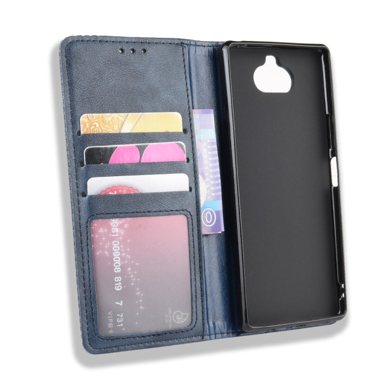 For Sony Xperia 8 Magnetic Buckle Retro Crazy Horse Texture Horizontal Flip Leather Case with Holder & Card Slots & Photo Frame