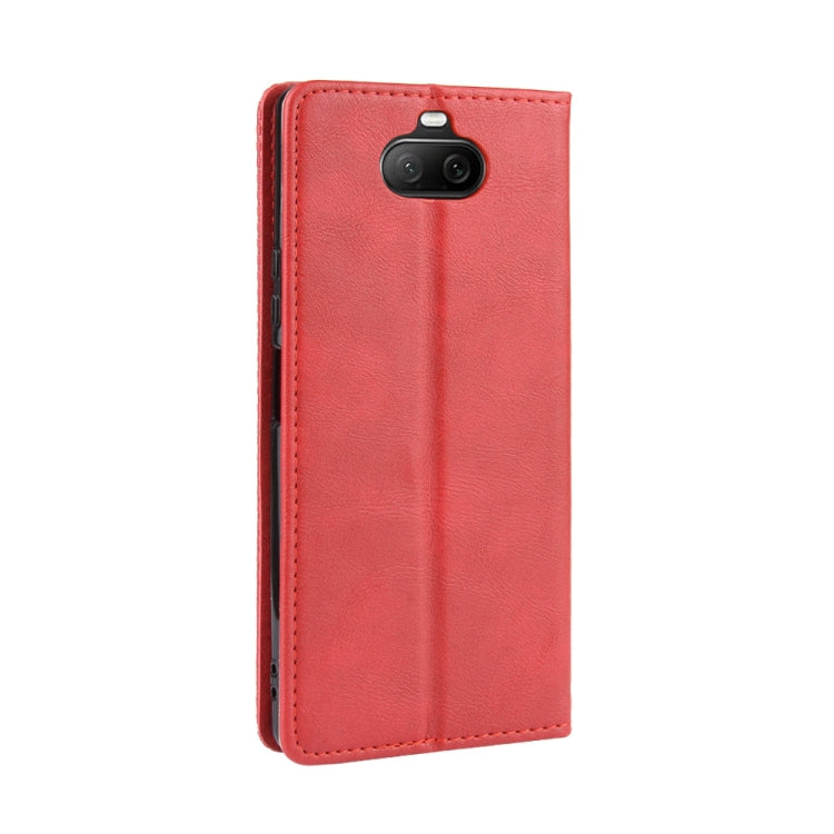 For Sony Xperia 8 Magnetic Buckle Retro Crazy Horse Texture Horizontal Flip Leather Case with Holder & Card Slots & Photo Frame