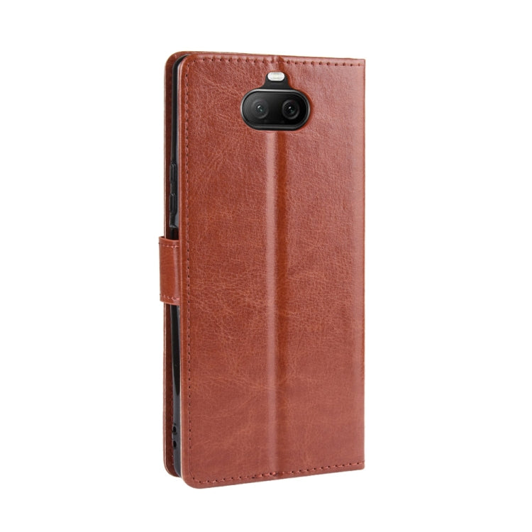 For Sony Xperia 8 Retro Crazy Horse Texture Horizontal Flip Leather Case , with Holder & Card Slots & Photo Frame