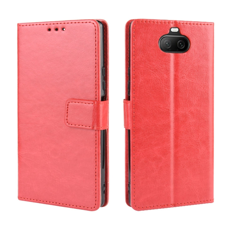 For Sony Xperia 8 Retro Crazy Horse Texture Horizontal Flip Leather Case , with Holder & Card Slots & Photo Frame
