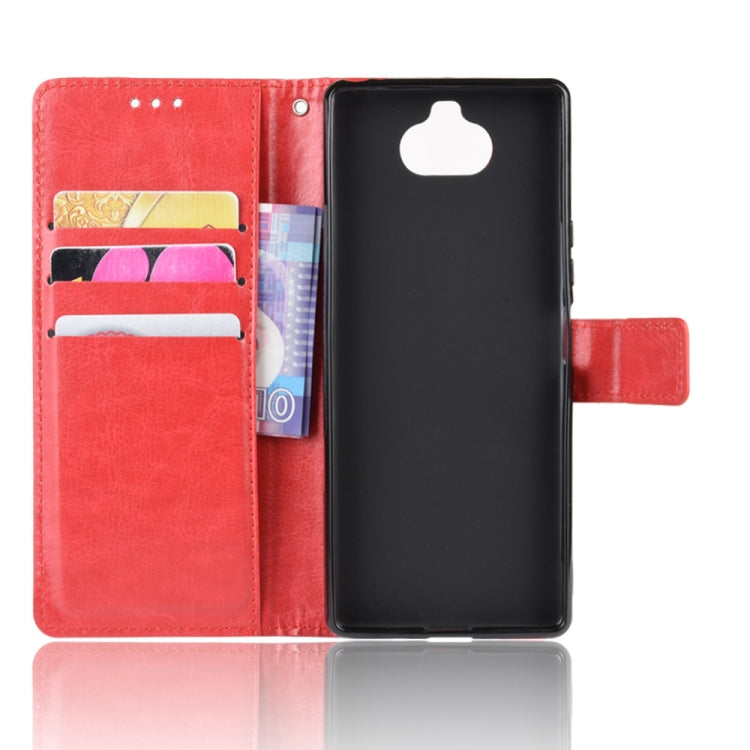 For Sony Xperia 8 Retro Crazy Horse Texture Horizontal Flip Leather Case , with Holder & Card Slots & Photo Frame