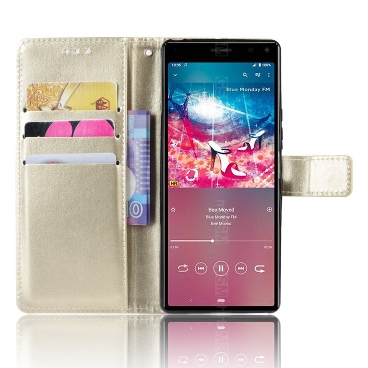 For Sony Xperia 8 Retro Crazy Horse Texture Horizontal Flip Leather Case , with Holder & Card Slots & Photo Frame