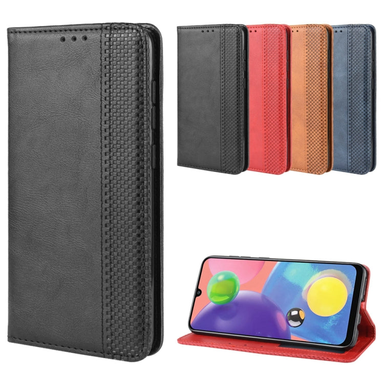 For Samsung Galaxy A90 5G Magnetic Buckle Retro Crazy Horse Texture Horizontal Flip Leather Case with Holder & Card Slots & Photo Frame