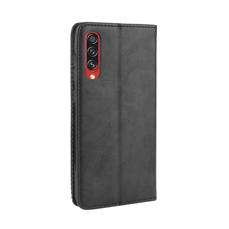 For Samsung Galaxy A90 5G Magnetic Buckle Retro Crazy Horse Texture Horizontal Flip Leather Case with Holder & Card Slots & Photo Frame