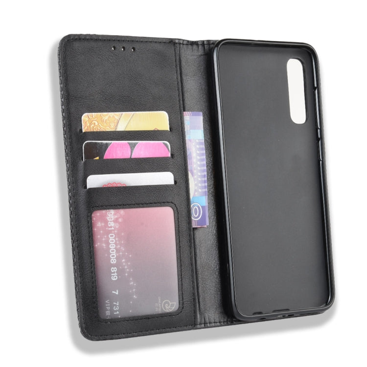 For Samsung Galaxy A90 5G Magnetic Buckle Retro Crazy Horse Texture Horizontal Flip Leather Case with Holder & Card Slots & Photo Frame