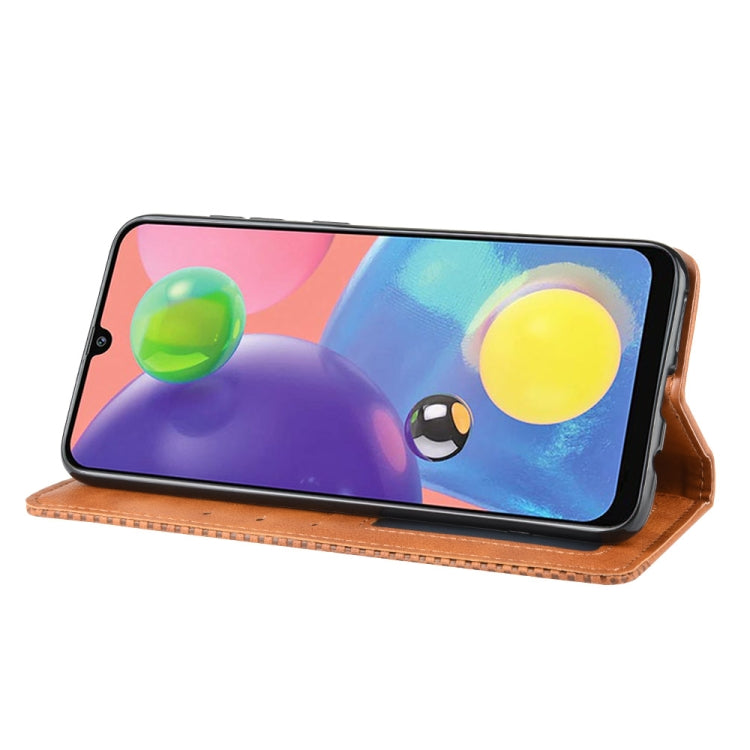 For Samsung Galaxy A90 5G Magnetic Buckle Retro Crazy Horse Texture Horizontal Flip Leather Case with Holder & Card Slots & Photo Frame