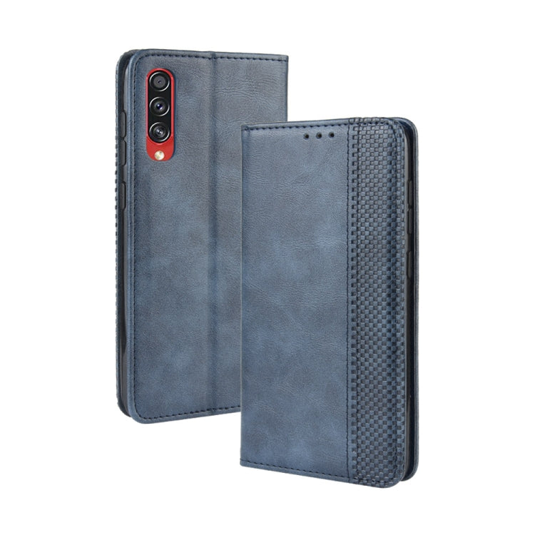 For Samsung Galaxy A90 5G Magnetic Buckle Retro Crazy Horse Texture Horizontal Flip Leather Case with Holder & Card Slots & Photo Frame