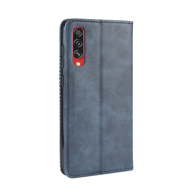 For Samsung Galaxy A90 5G Magnetic Buckle Retro Crazy Horse Texture Horizontal Flip Leather Case with Holder & Card Slots & Photo Frame