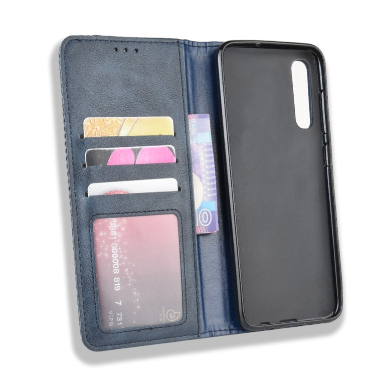 For Samsung Galaxy A90 5G Magnetic Buckle Retro Crazy Horse Texture Horizontal Flip Leather Case with Holder & Card Slots & Photo Frame