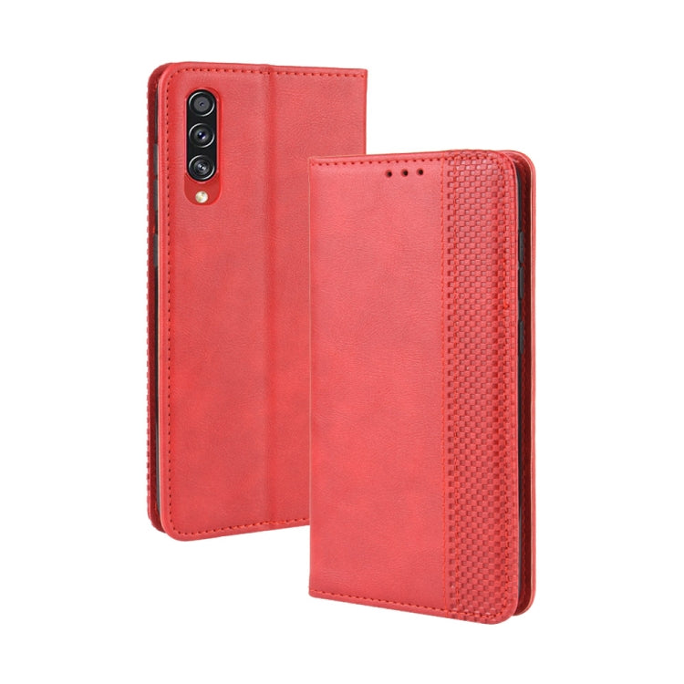 For Samsung Galaxy A90 5G Magnetic Buckle Retro Crazy Horse Texture Horizontal Flip Leather Case with Holder & Card Slots & Photo Frame