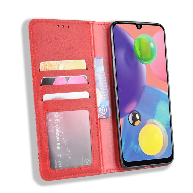 For Samsung Galaxy A90 5G Magnetic Buckle Retro Crazy Horse Texture Horizontal Flip Leather Case with Holder & Card Slots & Photo Frame