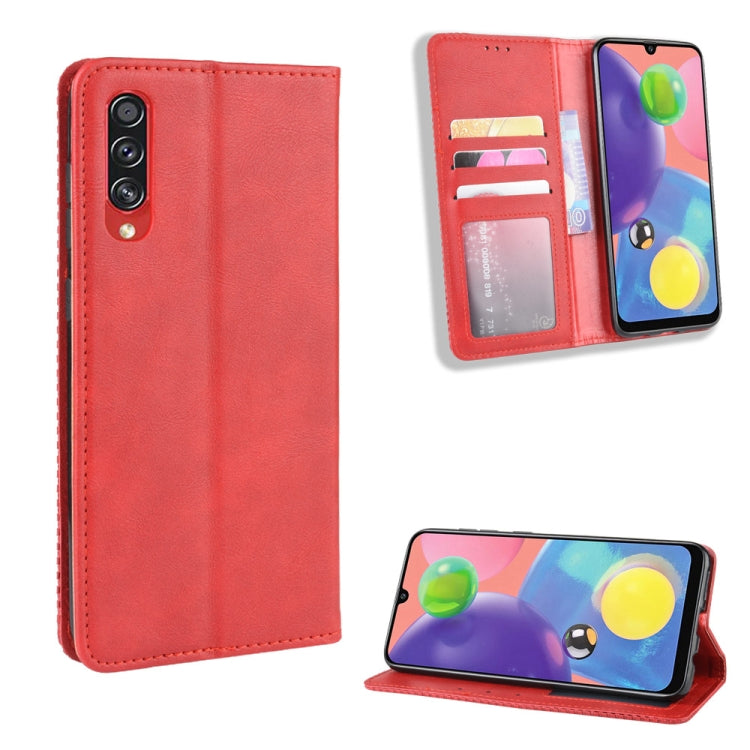 For Samsung Galaxy A90 5G Magnetic Buckle Retro Crazy Horse Texture Horizontal Flip Leather Case with Holder & Card Slots & Photo Frame