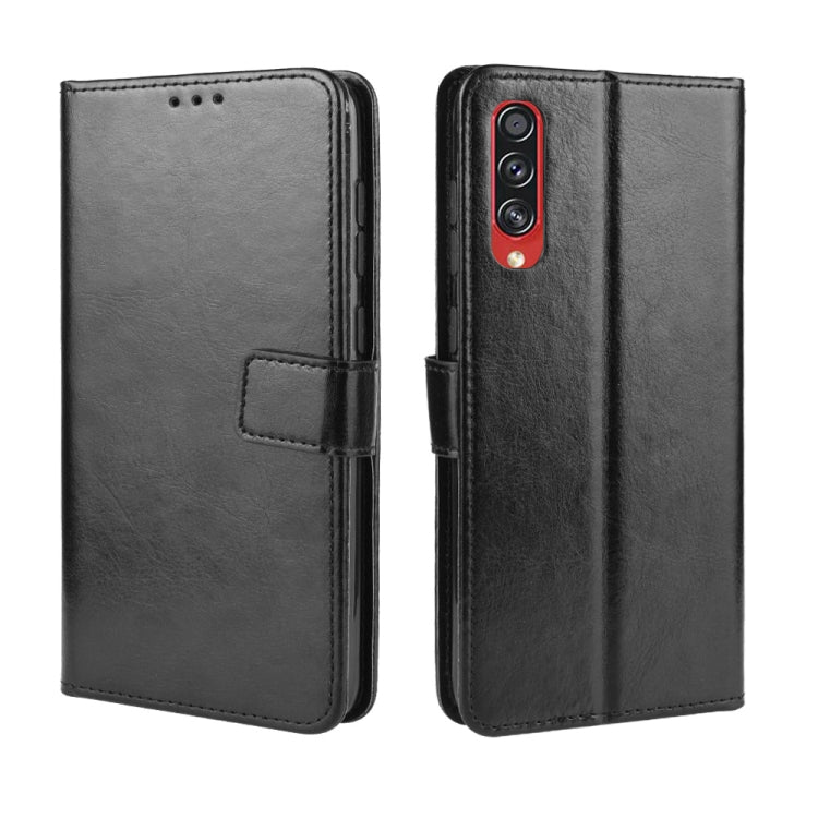 For Galaxy A90 5G  Retro Crazy Horse Texture Horizontal Flip Leather Case with Holder & Card Slots & Photo Frame