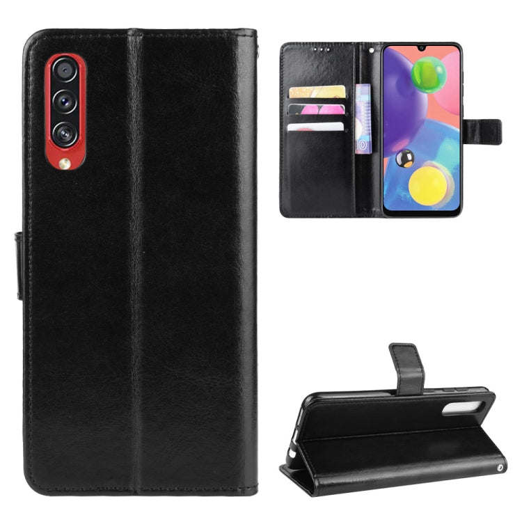 For Galaxy A90 5G  Retro Crazy Horse Texture Horizontal Flip Leather Case with Holder & Card Slots & Photo Frame