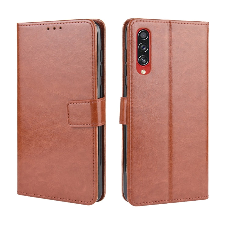 For Galaxy A90 5G  Retro Crazy Horse Texture Horizontal Flip Leather Case with Holder & Card Slots & Photo Frame