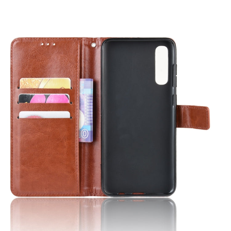 For Galaxy A90 5G  Retro Crazy Horse Texture Horizontal Flip Leather Case with Holder & Card Slots & Photo Frame